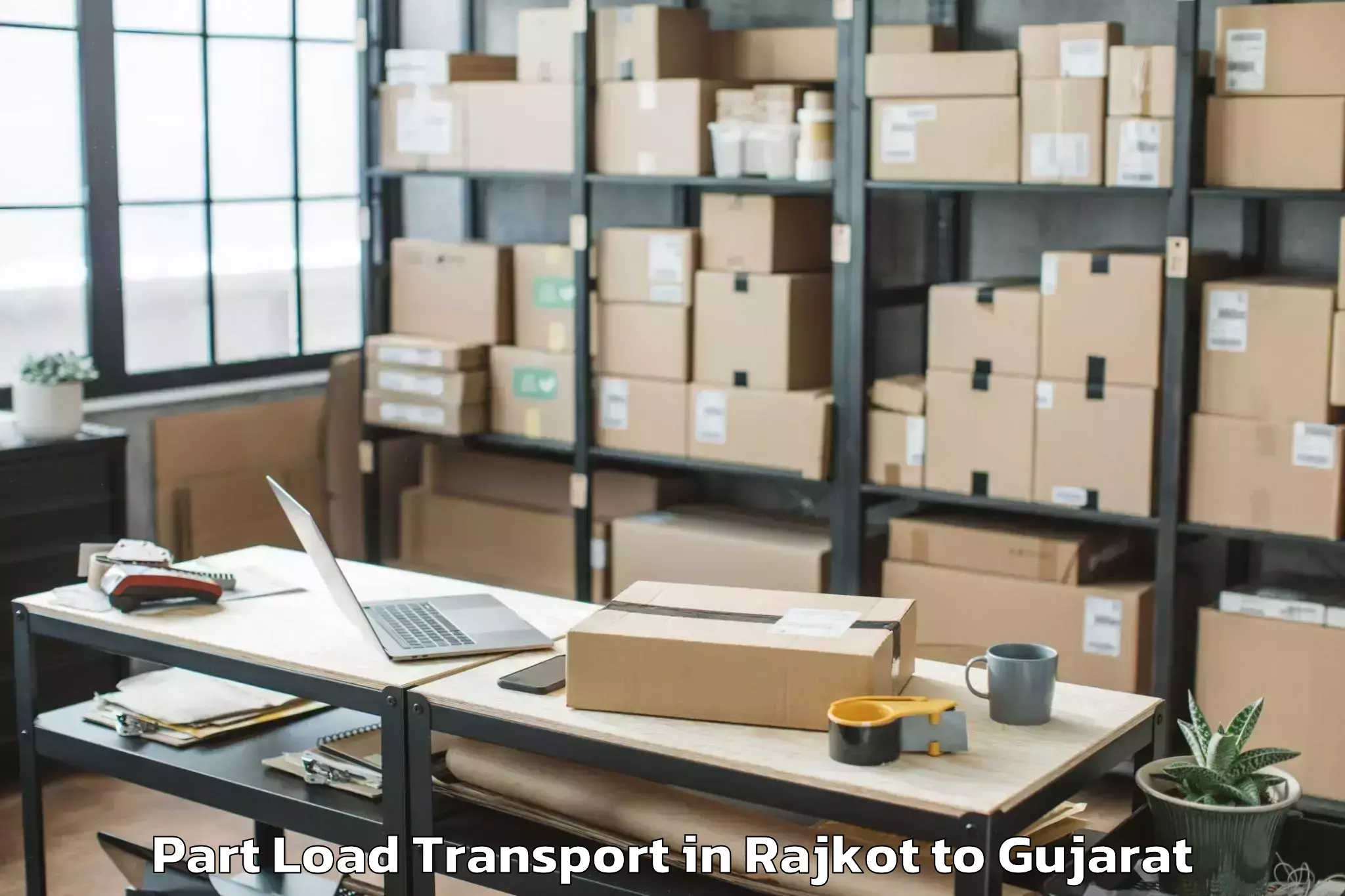 Professional Rajkot to Ganpat University Mehsana Part Load Transport